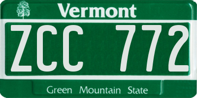 VT license plate ZCC772