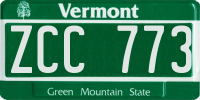 VT license plate ZCC773
