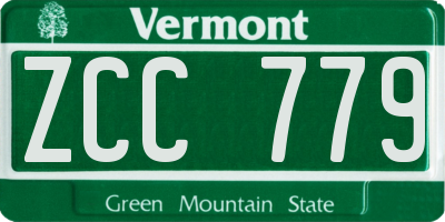 VT license plate ZCC779