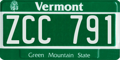 VT license plate ZCC791