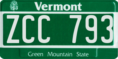 VT license plate ZCC793