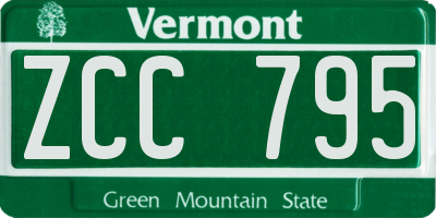 VT license plate ZCC795