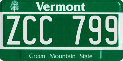 VT license plate ZCC799