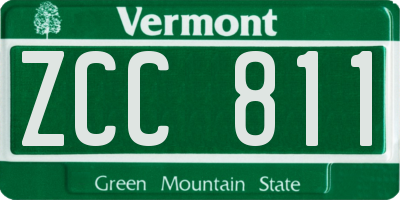 VT license plate ZCC811