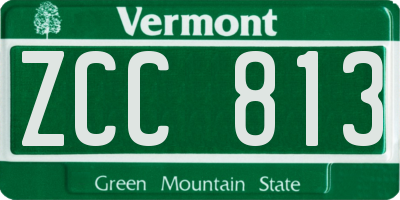 VT license plate ZCC813