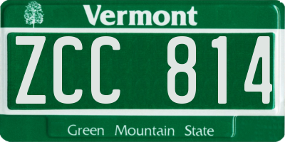 VT license plate ZCC814