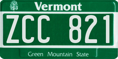 VT license plate ZCC821