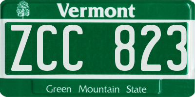 VT license plate ZCC823
