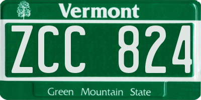 VT license plate ZCC824