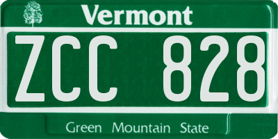 VT license plate ZCC828