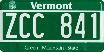 VT license plate ZCC841
