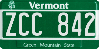 VT license plate ZCC842