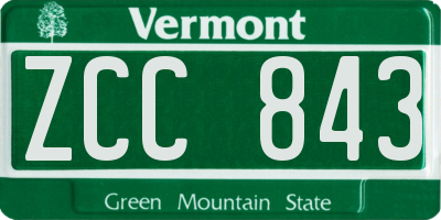 VT license plate ZCC843