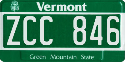 VT license plate ZCC846