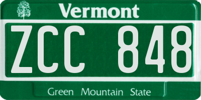 VT license plate ZCC848