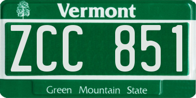 VT license plate ZCC851