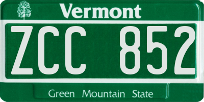 VT license plate ZCC852