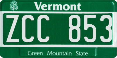VT license plate ZCC853