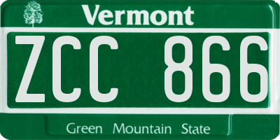 VT license plate ZCC866