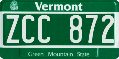 VT license plate ZCC872