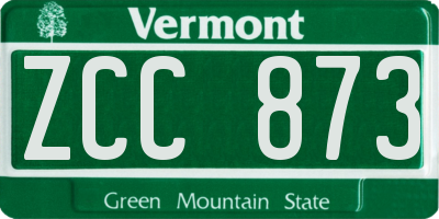 VT license plate ZCC873