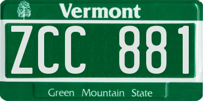 VT license plate ZCC881