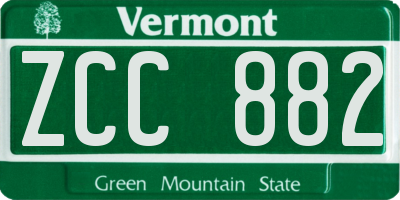 VT license plate ZCC882