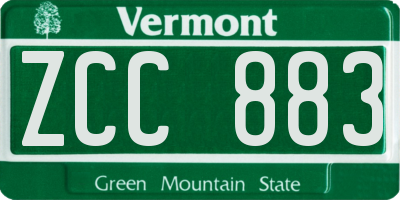 VT license plate ZCC883