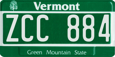 VT license plate ZCC884