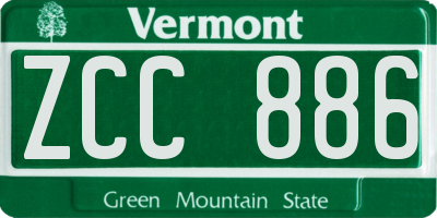 VT license plate ZCC886