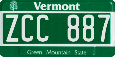 VT license plate ZCC887