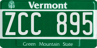 VT license plate ZCC895