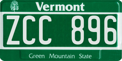 VT license plate ZCC896