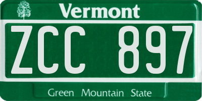 VT license plate ZCC897