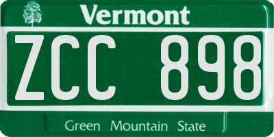 VT license plate ZCC898