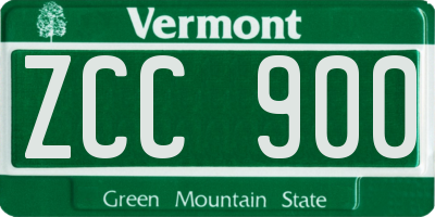 VT license plate ZCC900
