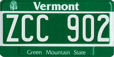 VT license plate ZCC902