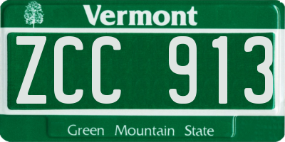 VT license plate ZCC913