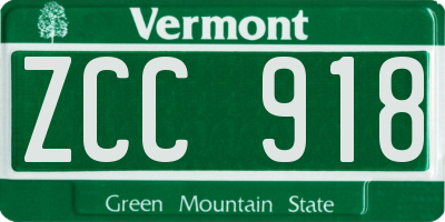 VT license plate ZCC918