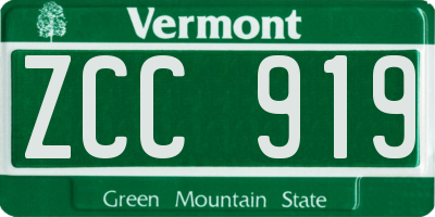 VT license plate ZCC919