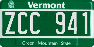 VT license plate ZCC941
