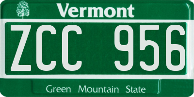VT license plate ZCC956