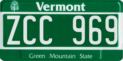 VT license plate ZCC969