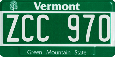 VT license plate ZCC970