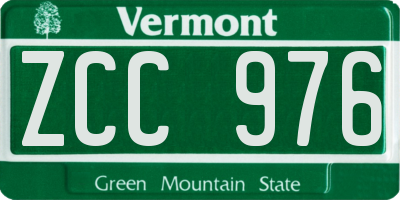 VT license plate ZCC976