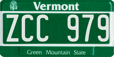 VT license plate ZCC979