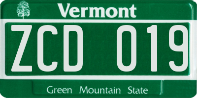 VT license plate ZCD019