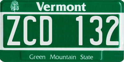 VT license plate ZCD132