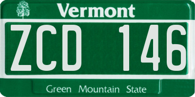 VT license plate ZCD146