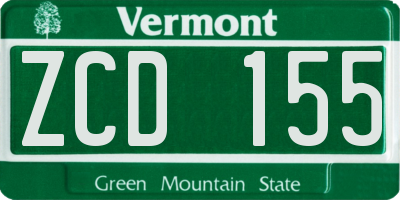 VT license plate ZCD155
